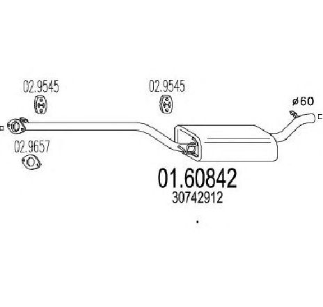 Toba esapament finala MTS 01.60842</br>Piesa auto pentru Sistemul de esapament Toba esapament finala MTS 01.60842</br>Piesa auto pentru Sistemul de esapament