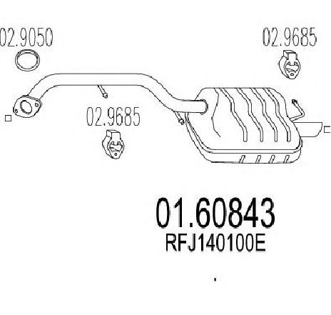 Toba esapament finala MTS 01.60843</br>Piesa auto pentru Sistemul de esapament Toba esapament finala MTS 01.60843</br>Piesa auto pentru Sistemul de esapament