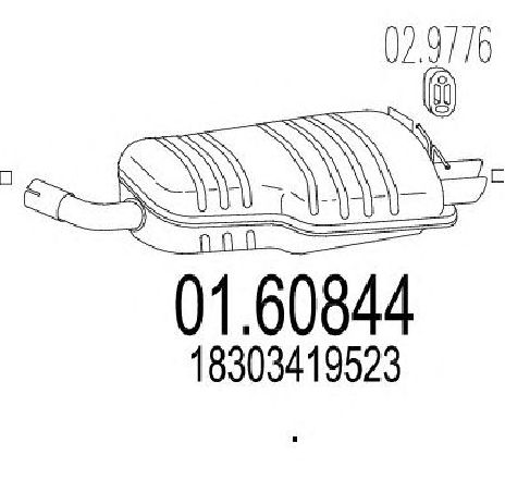 Toba esapament finala MTS 01.60844</br>Piesa auto pentru Sistemul de esapament Toba esapament finala MTS 01.60844</br>Piesa auto pentru Sistemul de esapament
