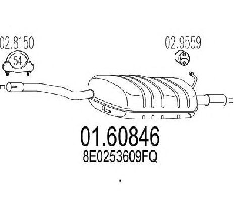 Toba esapament finala MTS 01.60846</br>Piesa auto pentru Sistemul de esapament Toba esapament finala MTS 01.60846</br>Piesa auto pentru Sistemul de esapament