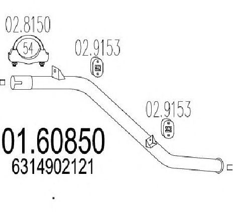Toba esapament finala MTS 01.60850</br>Piesa auto pentru Sistemul de esapament Toba esapament finala MTS 01.60850</br>Piesa auto pentru Sistemul de esapament