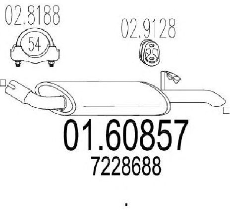 Toba esapament finala MTS 01.60857</br>Piesa auto pentru Sistemul de esapament Toba esapament finala MTS 01.60857</br>Piesa auto pentru Sistemul de esapament