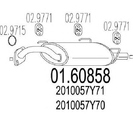 Toba esapament finala MTS 01.60858</br>Piesa auto pentru Sistemul de esapament Toba esapament finala MTS 01.60858</br>Piesa auto pentru Sistemul de esapament
