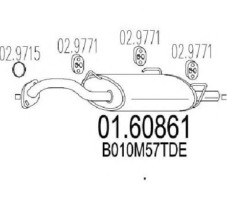 Toba esapament finala MTS 01.60861</br>Piesa auto pentru Sistemul de esapament Toba esapament finala MTS 01.60861</br>Piesa auto pentru Sistemul de esapament