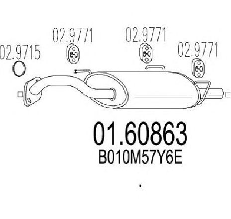 Toba esapament finala MTS 01.60863</br>Piesa auto pentru Sistemul de esapament Toba esapament finala MTS 01.60863</br>Piesa auto pentru Sistemul de esapament