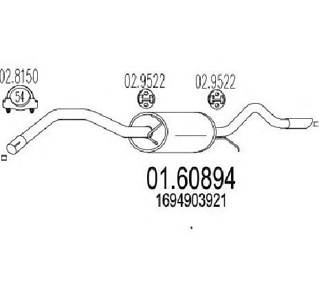 Toba esapament finala MTS 01.60894</br>Piesa auto pentru Sistemul de esapament Toba esapament finala MTS 01.60894</br>Piesa auto pentru Sistemul de esapament