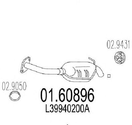 Toba esapament finala MTS 01.60896</br>Piesa auto pentru Sistemul de esapament Toba esapament finala MTS 01.60896</br>Piesa auto pentru Sistemul de esapament