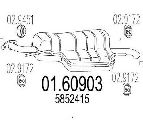Toba esapament finala MTS 01.60903</br>Piesa auto pentru Sistemul de esapament Toba esapament finala MTS 01.60903</br>Piesa auto pentru Sistemul de esapament