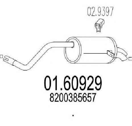 Toba esapament finala MTS 01.60929</br>Piesa auto pentru Sistemul de esapament Toba esapament finala MTS 01.60929</br>Piesa auto pentru Sistemul de esapament