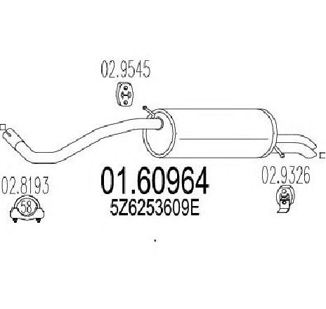 Toba esapament finala MTS 01.60964</br>Piesa auto pentru Sistemul de esapament Toba esapament finala MTS 01.60964</br>Piesa auto pentru Sistemul de esapament