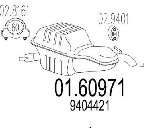 Toba esapament finala MTS 01.60971</br>Piesa auto pentru Sistemul de esapament Toba esapament finala MTS 01.60971</br>Piesa auto pentru Sistemul de esapament