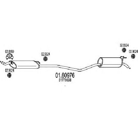 Toba esapament finala MTS 01.60976</br>Piesa auto pentru Sistemul de esapament Toba esapament finala MTS 01.60976</br>Piesa auto pentru Sistemul de esapament