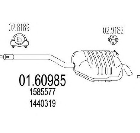 Toba esapament finala MTS 01.60985</br>Piesa auto pentru Sistemul de esapament Toba esapament finala MTS 01.60985</br>Piesa auto pentru Sistemul de esapament