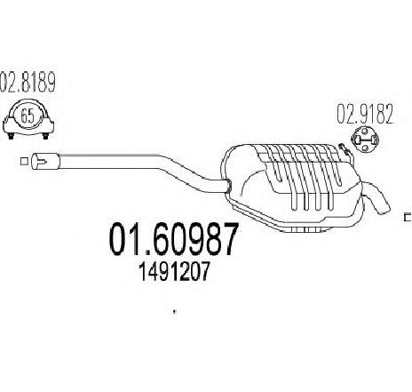 Toba esapament finala MTS 01.60987</br>Piesa auto pentru Sistemul de esapament Toba esapament finala MTS 01.60987</br>Piesa auto pentru Sistemul de esapament