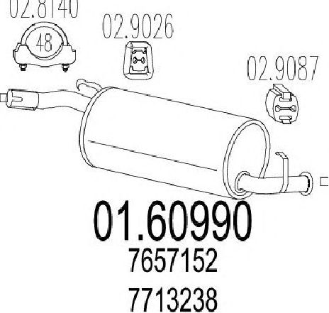Toba esapament finala MTS 01.60990</br>Piesa auto pentru Sistemul de esapament Toba esapament finala MTS 01.60990</br>Piesa auto pentru Sistemul de esapament