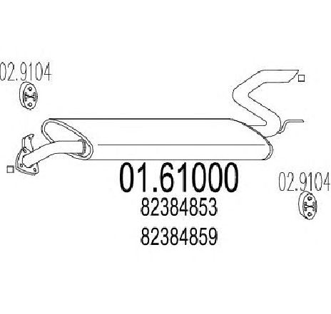 Toba esapament finala MTS 01.61000</br>Piesa auto pentru Sistemul de esapament Toba esapament finala MTS 01.61000</br>Piesa auto pentru Sistemul de esapament