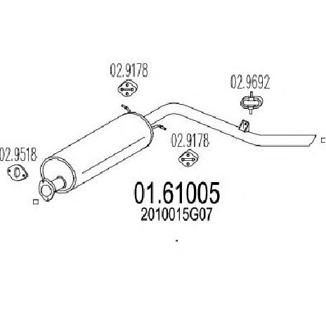 Toba esapament finala MTS 01.61005</br>Piesa auto pentru Sistemul de esapament Toba esapament finala MTS 01.61005</br>Piesa auto pentru Sistemul de esapament