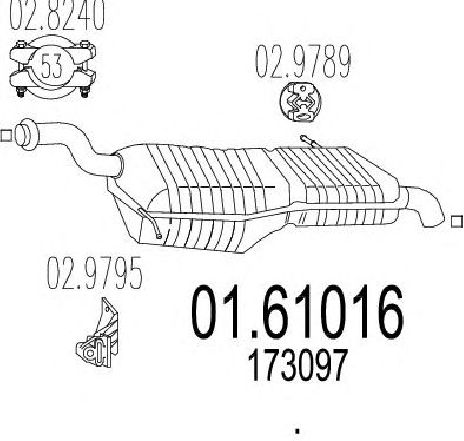 Toba esapament finala MTS 01.61016</br>Piesa auto pentru Sistemul de esapament Toba esapament finala MTS 01.61016</br>Piesa auto pentru Sistemul de esapament