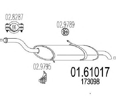 Toba esapament finala MTS 01.61017</br>Piesa auto pentru Sistemul de esapament Toba esapament finala MTS 01.61017</br>Piesa auto pentru Sistemul de esapament
