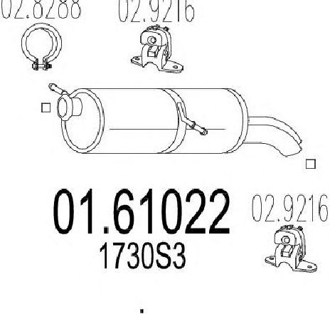 Toba esapament finala MTS 01.61022</br>Piesa auto pentru Sistemul de esapament Toba esapament finala MTS 01.61022</br>Piesa auto pentru Sistemul de esapament