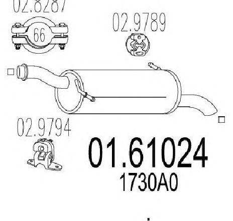 Toba esapament finala MTS 01.61024</br>Piesa auto pentru Sistemul de esapament Toba esapament finala MTS 01.61024</br>Piesa auto pentru Sistemul de esapament
