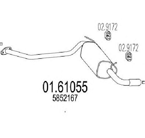 Toba esapament finala MTS 01.61055</br>Piesa auto pentru Sistemul de esapament Toba esapament finala MTS 01.61055</br>Piesa auto pentru Sistemul de esapament
