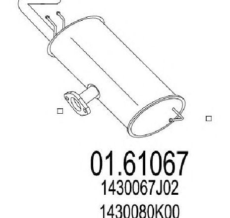 Toba esapament finala MTS 01.61067</br>Piesa auto pentru Sistemul de esapament Toba esapament finala MTS 01.61067</br>Piesa auto pentru Sistemul de esapament