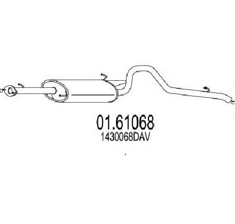 Toba esapament finala MTS 01.61068</br>Piesa auto pentru Sistemul de esapament Toba esapament finala MTS 01.61068</br>Piesa auto pentru Sistemul de esapament