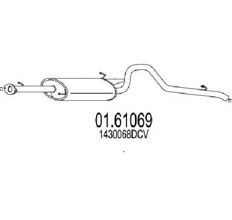 Toba esapament finala MTS 01.61069</br>Piesa auto pentru Sistemul de esapament Toba esapament finala MTS 01.61069</br>Piesa auto pentru Sistemul de esapament