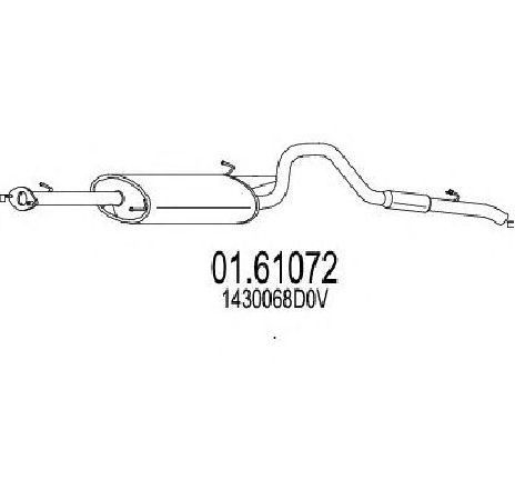 Toba esapament finala MTS 01.61072</br>Piesa auto pentru Sistemul de esapament Toba esapament finala MTS 01.61072</br>Piesa auto pentru Sistemul de esapament