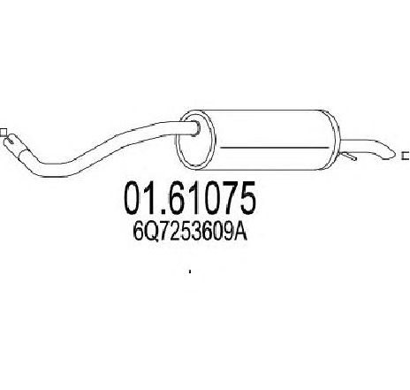 Toba esapament finala MTS 01.61075</br>Piesa auto pentru Sistemul de esapament Toba esapament finala MTS 01.61075</br>Piesa auto pentru Sistemul de esapament