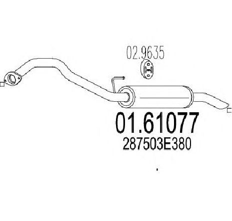 Toba esapament finala MTS 01.61077</br>Piesa auto pentru Sistemul de esapament Toba esapament finala MTS 01.61077</br>Piesa auto pentru Sistemul de esapament