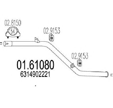 Toba esapament finala MTS 01.61080</br>Piesa auto pentru Sistemul de esapament Toba esapament finala MTS 01.61080</br>Piesa auto pentru Sistemul de esapament