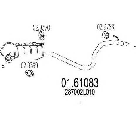 Toba esapament finala MTS 01.61083</br>Piesa auto pentru Sistemul de esapament Toba esapament finala MTS 01.61083</br>Piesa auto pentru Sistemul de esapament