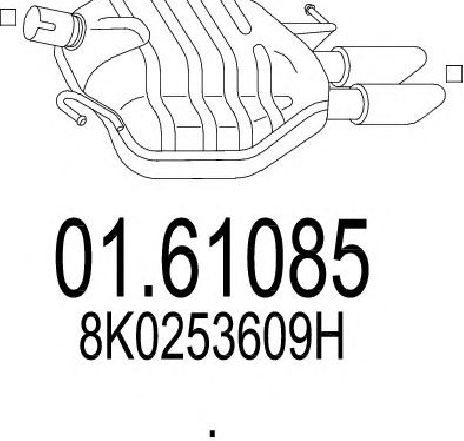 Toba esapament finala MTS 01.61085</br>Piesa auto pentru Sistemul de esapament Toba esapament finala MTS 01.61085</br>Piesa auto pentru Sistemul de esapament