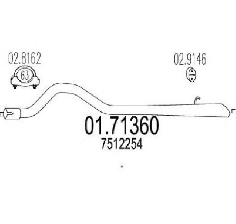 Racord evacuare MTS 01.71360</br>Piesa auto pentru Piese de montaj individuale Racord evacuare MTS 01.71360</br>Piesa auto pentru Piese de montaj individuale