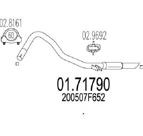 Racord evacuare MTS 01.71790</br>Piesa auto pentru Piese de montaj individuale Racord evacuare MTS 01.71790</br>Piesa auto pentru Piese de montaj individuale