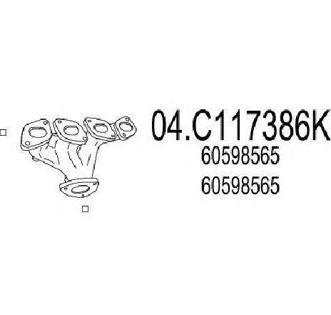 Racord evacuare MTS 04.C117386K</br>Piesa auto pentru Piese de montaj individuale Racord evacuare MTS 04.C117386K</br>Piesa auto pentru Piese de montaj individuale