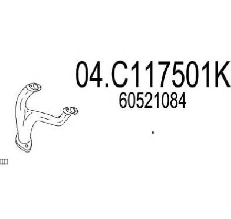 Racord evacuare MTS 04.C117501K</br>Piesa auto pentru Piese de montaj individuale Racord evacuare MTS 04.C117501K</br>Piesa auto pentru Piese de montaj individuale