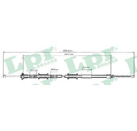 Cablu, frana de parcare LPR C0166B</br>Piesa auto pentru Sistem de franare Cablu, frana de parcare LPR C0166B</br>Piesa auto pentru Sistem de franare