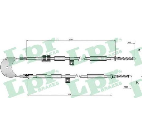 Cablu, frana de parcare LPR C0240B</br>Piesa auto pentru Sistem de franare Cablu, frana de parcare LPR C0240B</br>Piesa auto pentru Sistem de franare