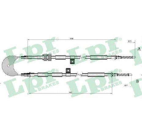 Cablu, frana de parcare LPR C0243B</br>Piesa auto pentru Sistem de franare Cablu, frana de parcare LPR C0243B</br>Piesa auto pentru Sistem de franare