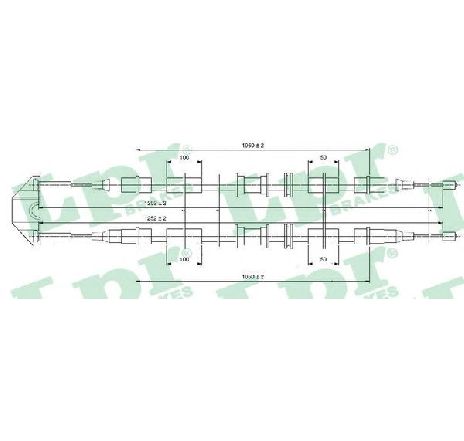 Cablu, frana de parcare LPR C0542B</br>Piesa auto pentru Sistem de franare Cablu, frana de parcare LPR C0542B</br>Piesa auto pentru Sistem de franare