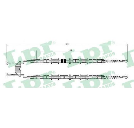 Cablu, frana de parcare LPR C0597B</br>Piesa auto pentru Sistem de franare Cablu, frana de parcare LPR C0597B</br>Piesa auto pentru Sistem de franare
