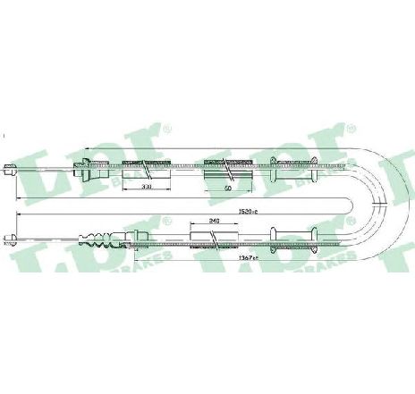 Cablu, frana de parcare LPR C1245B</br>Piesa auto pentru Sistem de franare Cablu, frana de parcare LPR C1245B</br>Piesa auto pentru Sistem de franare