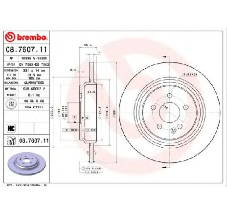 Disc frana BREMBO 08.7607.11 Disc frana BREMBO 08.7607.11