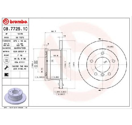 Disc frana BREMBO 08.7725.10 Disc frana BREMBO 08.7725.10