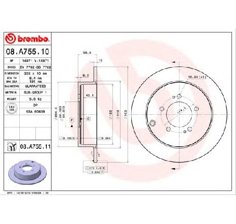 Disc frana BREMBO 08.A755.11 Disc frana BREMBO 08.A755.11