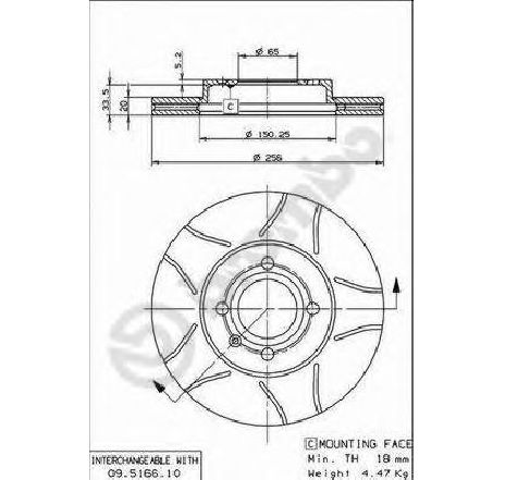 Disc frana BREMBO 09.5166.75</br>Piesa auto pentru Frana disc Disc frana BREMBO 09.5166.75</br>Piesa auto pentru Frana disc