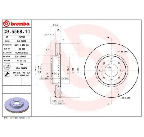 Disc frana BREMBO 09.5568.10 Disc frana BREMBO 09.5568.10